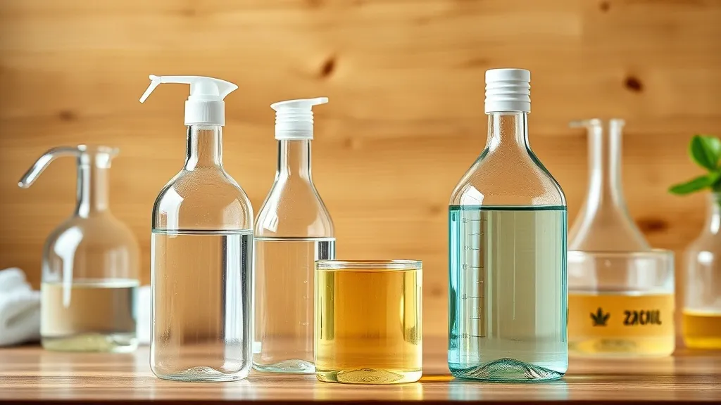 Professional laboratory setting with glass beakers containin